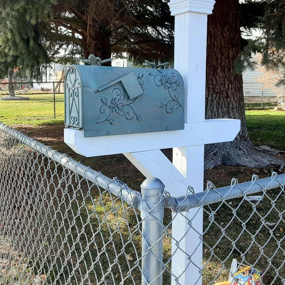 Buzón de correo de acero galvanizado de alta resistencia, buzón rural caja de almacenamiento postal con... Foto 3 de 4
