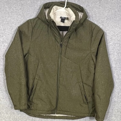 Champion C9 Men's Coat Large Green Sherpa Hooded Softshell Water Wind Resistant