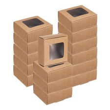 30Pcs Kraft Soap Boxes 2.6 x 2.6 x 1.2Inch Mini Kraft Treat Boxes(Brown)