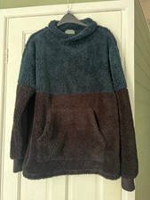 Men’s Blue/Black High Neck Fluffy Jumper. Size M.