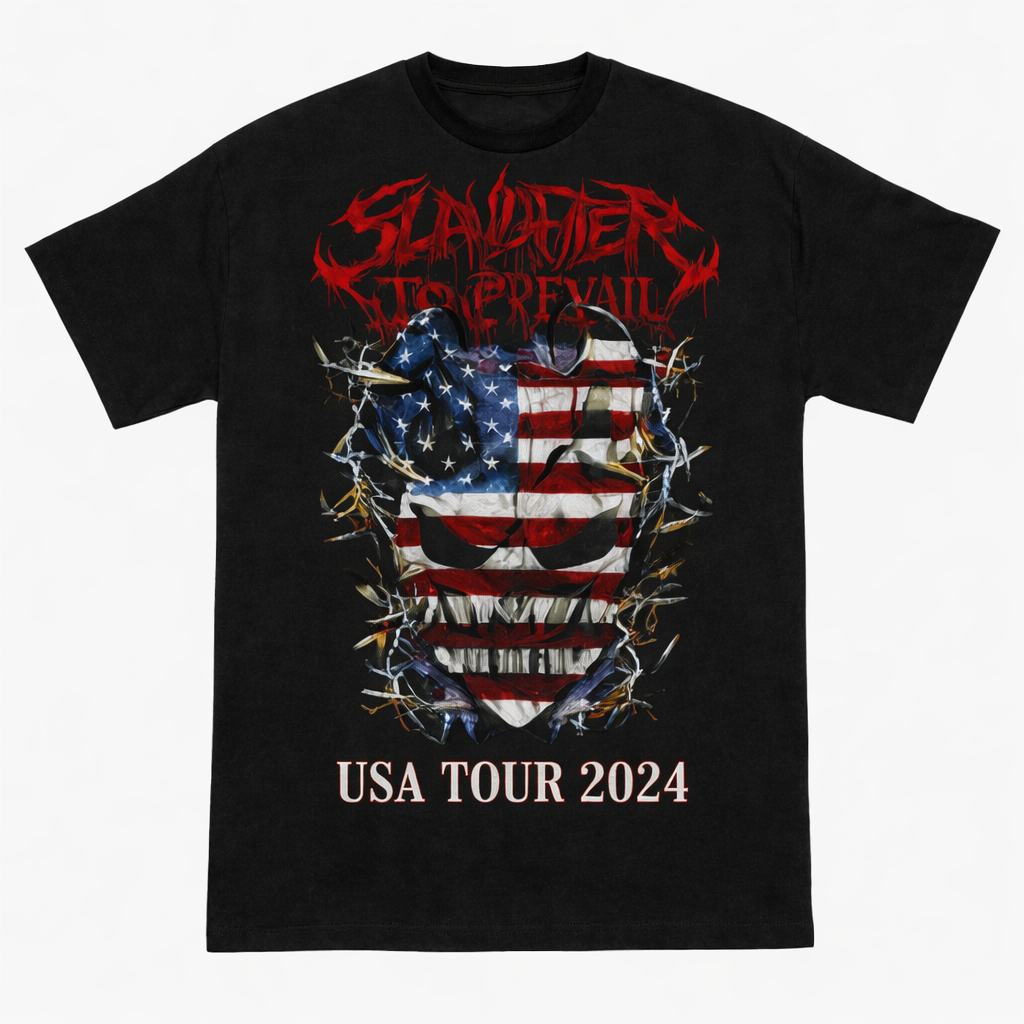 Vintage Metal Tour Style T-Shirt Black Distressed Concert Graphic Unisex