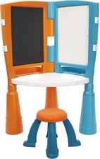 2-in-1 Drawing Table   Multi-Sided Desk W/ Easel Chalkboard  Dry-Erase Board