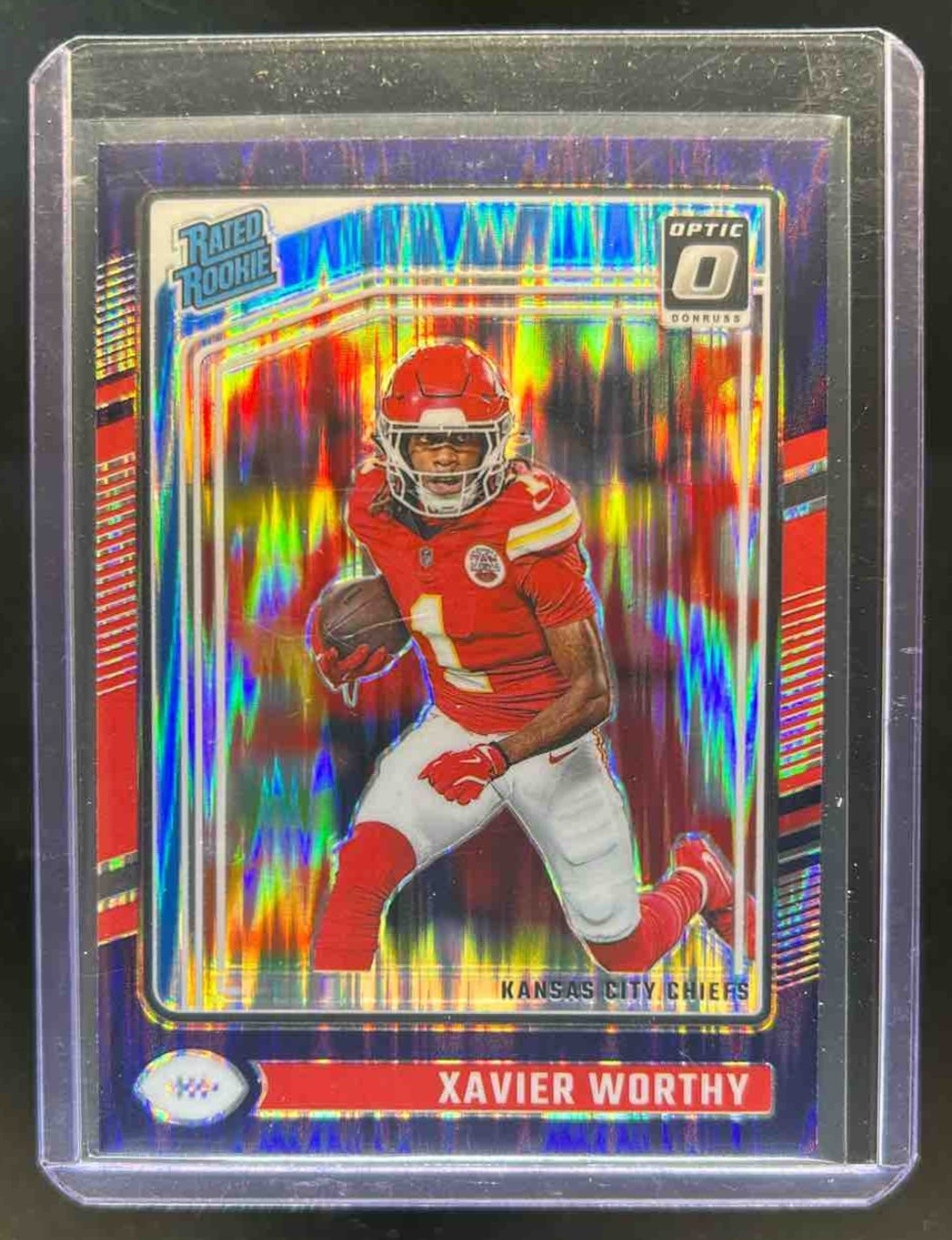2024 Donruss Optic Xavier Worthy Purple Shock Rated Rookie #300 Chiefs
