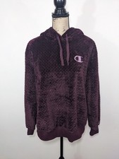 NWT Champion Hoodie Sweatshirt Womens Burgundy Red Plush Pullover Soft Logo S