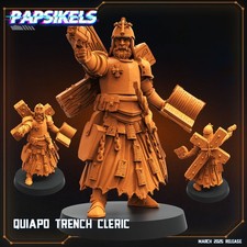 Quiapo Trench Cleric Resin Miniature 32mm Sci-Fi Battle Priest Figure