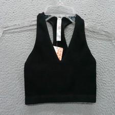Free People Movement Black Ribbed Racerback Cropped Tank Top XS NEW