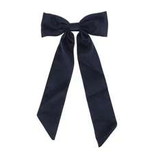 Elegant Bow Ribbon Duckbill Hair Clips for Home Navy Blue 1 Pc