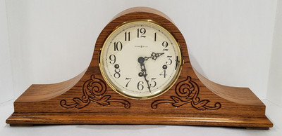 Howard Miller Tambour Style Quarter Hour Triple Chime Mantel Clock 8-Day