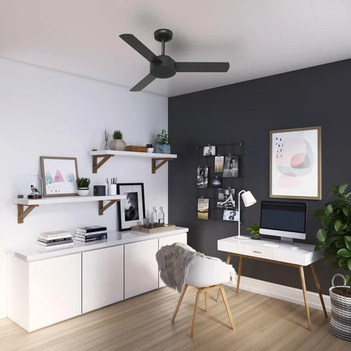 Hunter 44 Inch Indoor Ceiling Fan No Light - Black Modern Ceiling Fan without Li - Picture 4 of 12