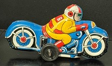 1950s Vintage Tin Motorcycle Racer Japan Litho Friction Toy Bike 16