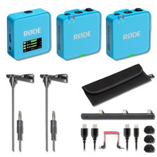 Rode Wireless GO Gen 3 Wireless Microphone System Blue with 2x Lavalier Mics