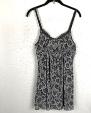 Oscar De La Renta Slip Dress Womens Small Black White Y2K Babydoll Feminine