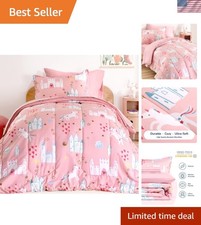 Dreamy Unicorn Castle Kids Bedding Set - 7-Piece Full/Queen Comforter Collection