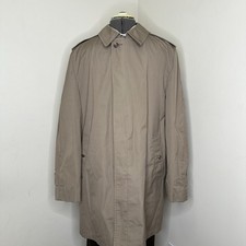 London Fog Mens Trench Coat 46L XL 50" Overcoat Rain Jacket Removable Liner