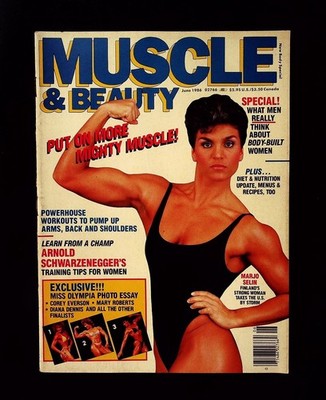 Muscle & Beauty June 1986 Marjo Selin Arnold Schwarzenegger Magazine Fitness