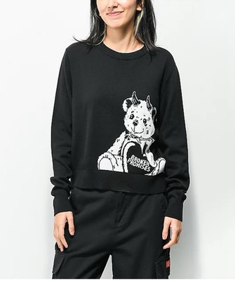 Broken Promises Unbearable Black Sweater Whimsygoth Size Small RARE Bear Horns