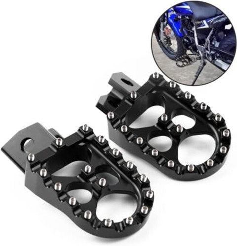 Wide CNC Motorcycle Foot Pegs Footrest Compatible with Yamaha PW50 1981-2019, - Picture 3 of 8