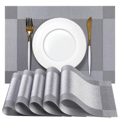 Placemats Set of 8 - Easy Clean Woven Vinyl Placemats for Dining Table, Indoo...