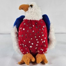 Ty Beanie Baby American the Eagle Plush 2007 Patriotic Red White Blue Stars 6"