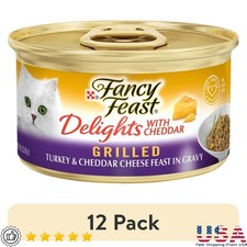 12 Pack Purina Wet Cat Food Grilled Turkey Cheddar Cheese in Gravy 3oz Can New 8.05 per gallon
