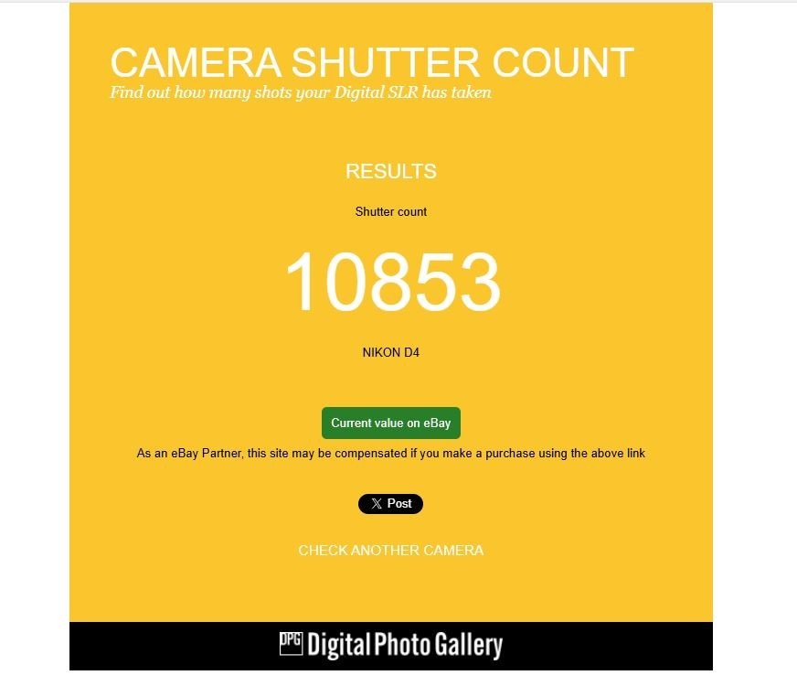 Nikon D4 16.2MP Digital SLR Camera - SHUTTER COUNT : 10,853,duty-free ...