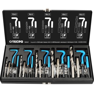 TECPO GEWINDE REPARATUR SET 131 TEILE HELICOIL GEWINDEREPARATUR WERKZEUG M5-M12