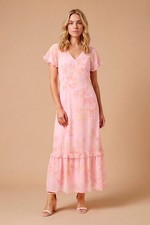 Dorothy Perkins Pink Midi Dress Womens Occasion Dresses