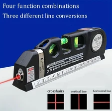 1pc Multipurpose Laser Level Tool Cross Line with 8FT/2.5M Tape Ruler - NEW