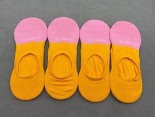 4 pairs BOMBAS Lightweight Orange/Pink No Show Socks Women's Size Med 8-10.5