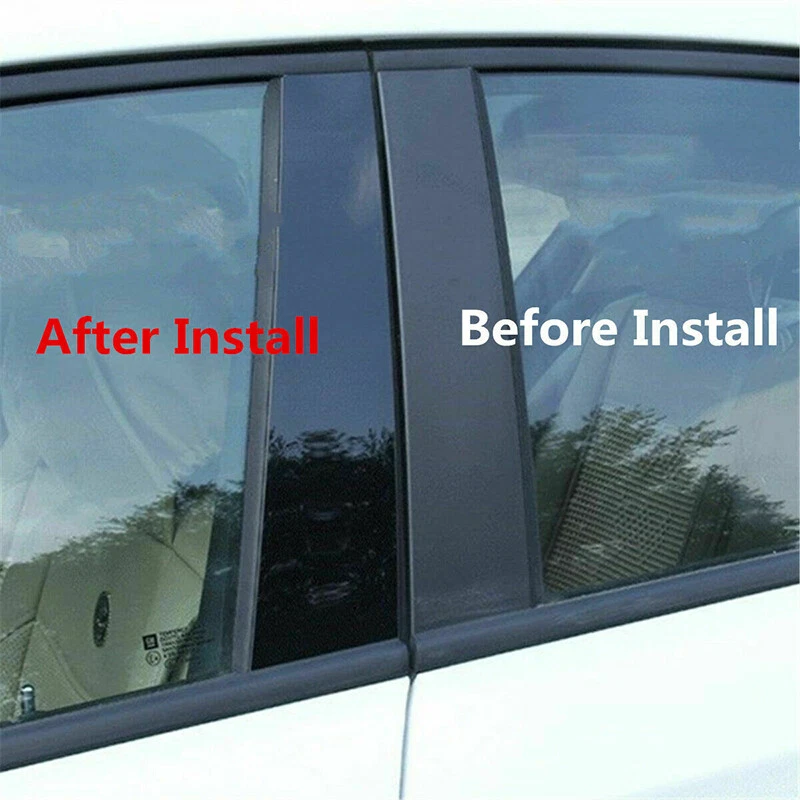 Kit de cubierta de moldura de postes de pilar de ventana de puerta negro brillante 6X para Kia Optima 2011-2015 Foto 3 de 4