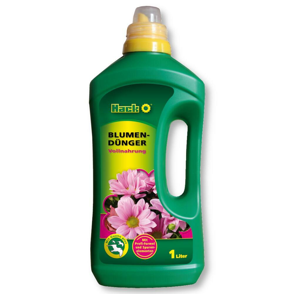 Engrais liquide pour fleurs HACK au guano en bouteille de 1L pour nutrition végétale