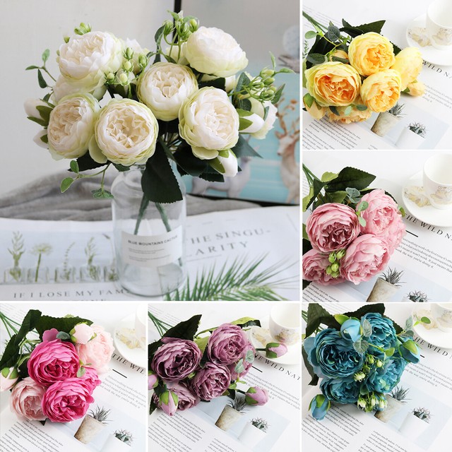 Wedding 7 Heads Lavender Fake Artificial Purple Plastic Flowers Party Decor O30 For Sale Online Ebay