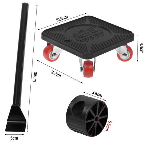 5tlg Transportroller Set 400 kg Möbelheber Umzughelfer Möbelrollen Möbelrücker - Bild 3 von 13