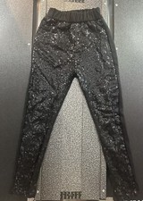 Girls Size 7 Black Sequence Front Pants