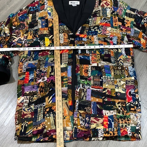 WE BE BOP PATCHWORK MULTICOLOR VTG LINED TOPPER/J… - image 9
