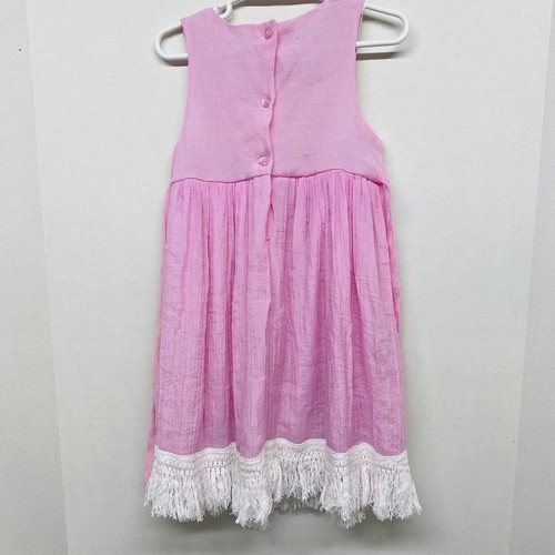 Good Lad Size 5Y Pink & White Lined Dress with White at the Chest With Tie Back - Picture 7 of 13