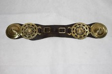 Antique Horse Brass Loin back Strap Brown Leather