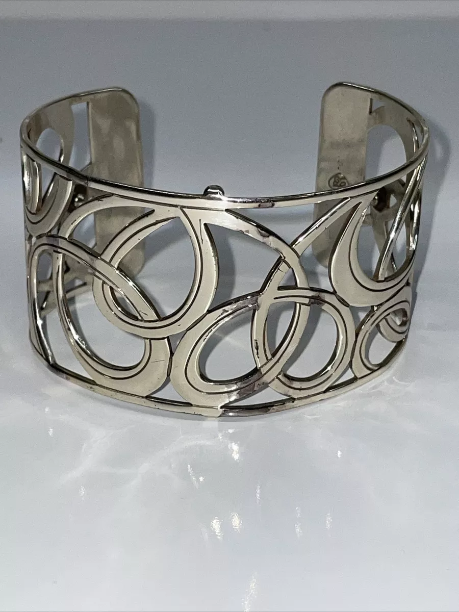 Brighton Christo Vienna Wide Silver Plated Cuff Bracelet 1.5
