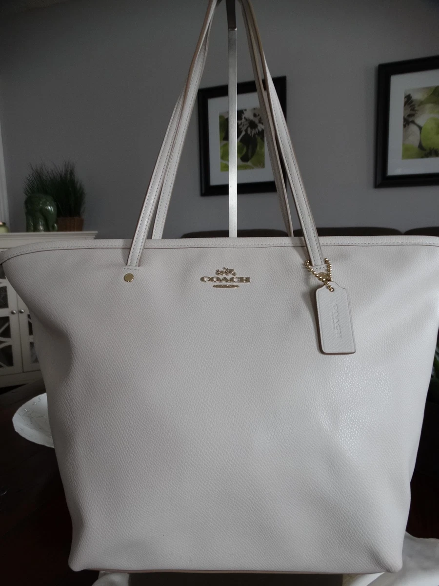 Coach leather large sales street tote