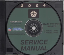 2004 Dodge Ram Truck Shop Manual CD 1500 2500 3500 Service Gas Diesel Pickup