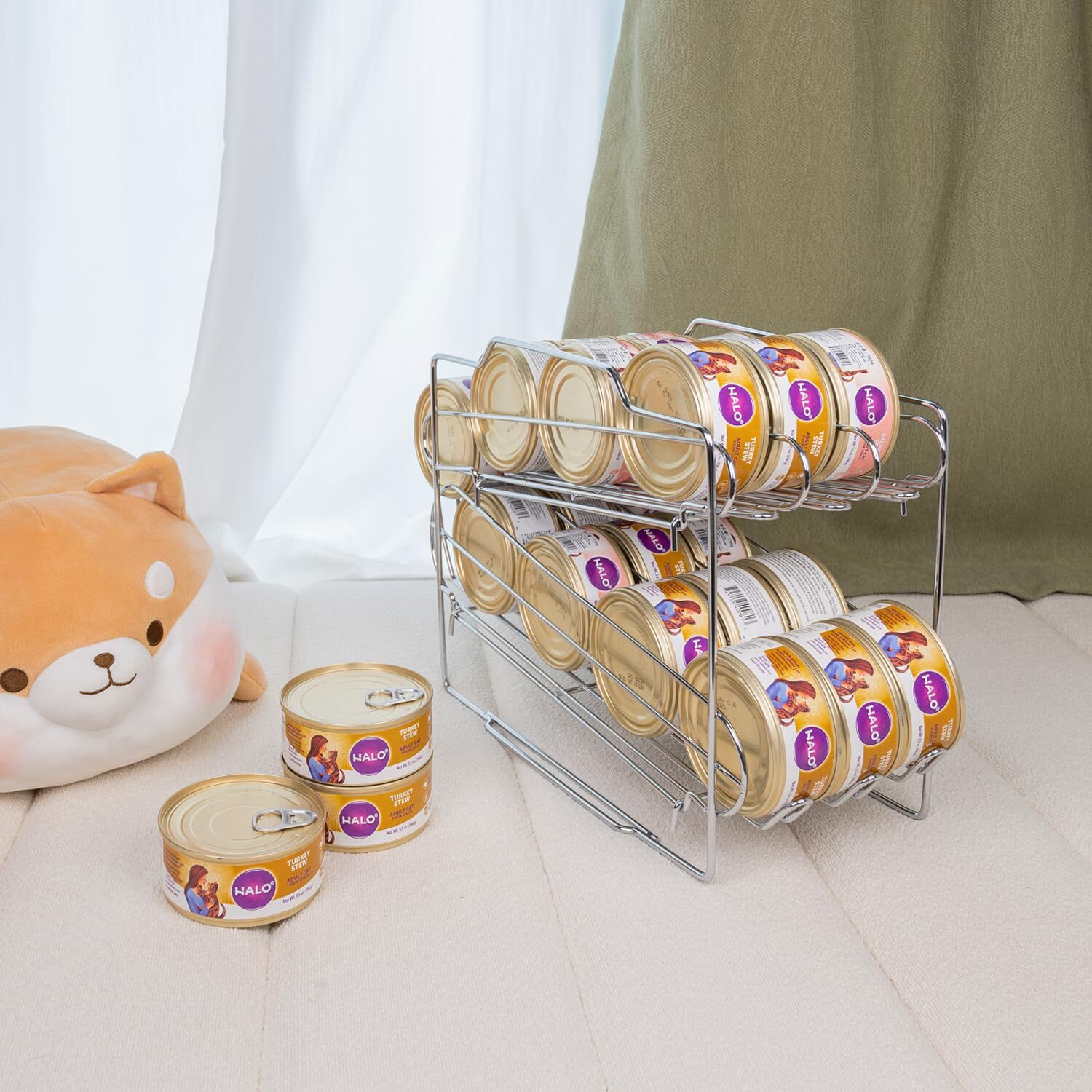 cat food can storage wet cat food can rack cat can organizer for 3oz or