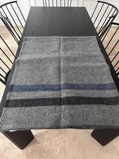 Restoration Hardware Virgin Wool Throw Blanket Gray Blue XL 70x90 Retail 1500