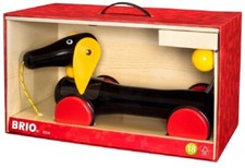 US 284 BRIO Large Pull DACHSHUND Infant  Toddler Wooden Toy NEW Gift Idea 30334