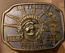 100 Years Of Liberty Belt Buckle 1886-1986 Goldstone NEW