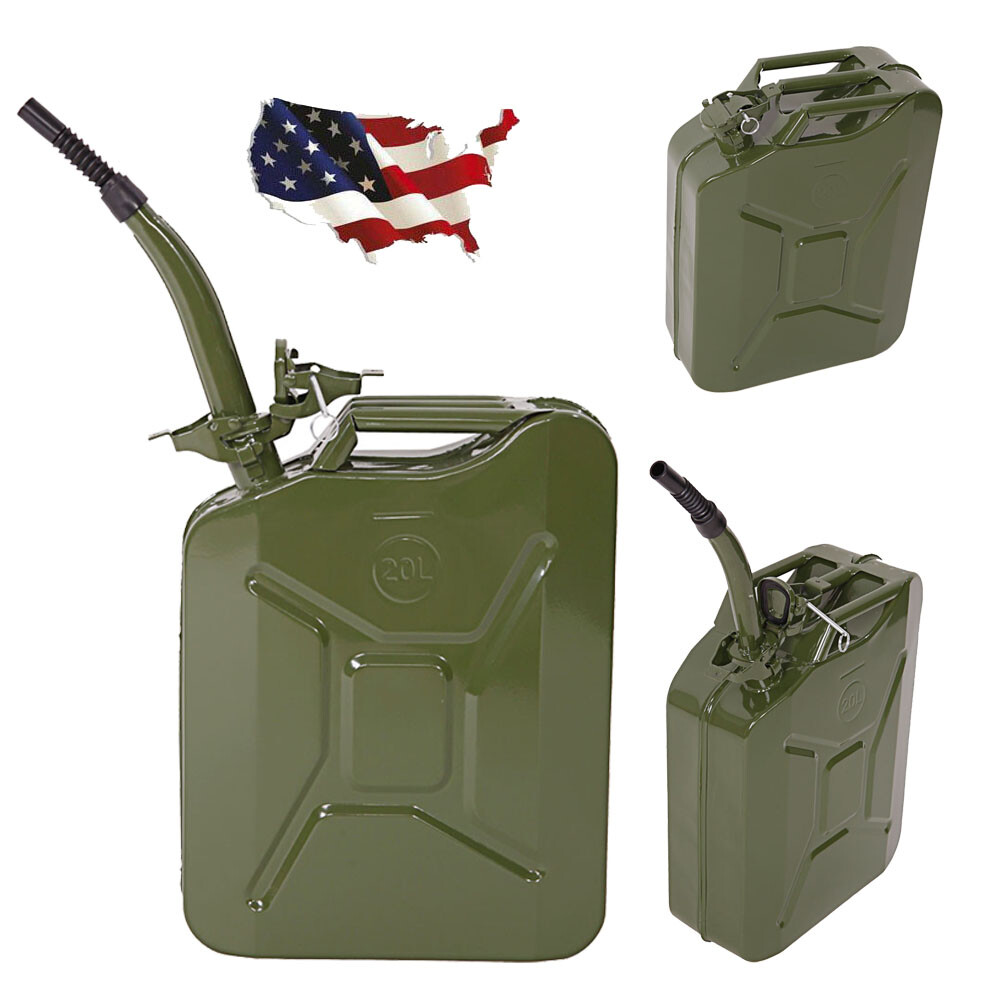 Fuel Can 5 Gallon 20L Gasoline Gas Fuel Tank Military Emergency Backup Green