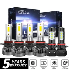 For Dodge Charger 2006 2007 2008 2009 LED Headlight High Low + Fog Light Bulbs