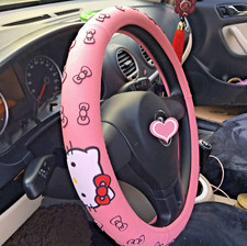 Hello Kitty Stuff Car Steering Wheel Cover All Season Non-slip Handlebar Cover