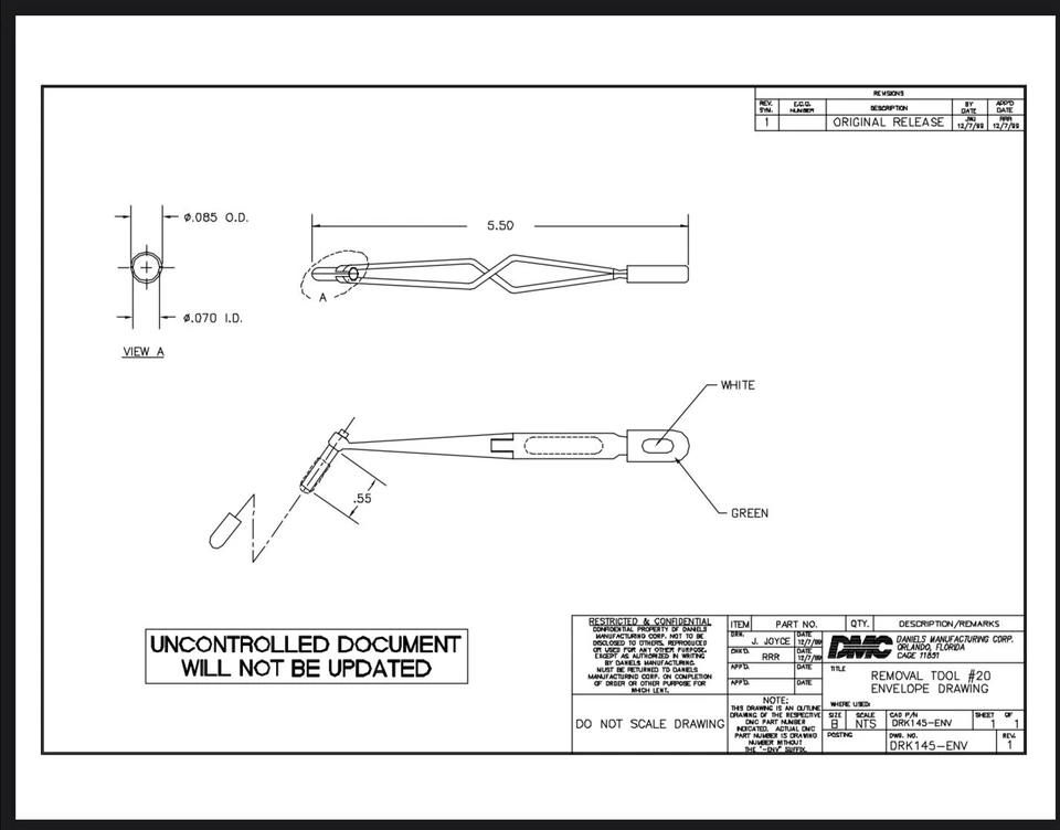 Инструмент для удаления Daniels Manufacturing Corporation DRK145 - Изображение 3 из 3
