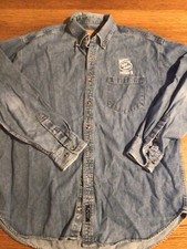 Port Authority Vintage MMX Intel Inside Pentium Processor II Denim Shirt Size XL