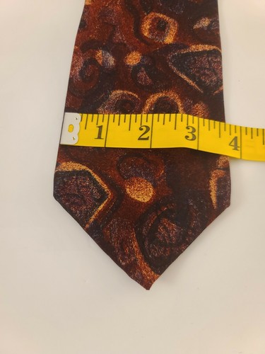 Cellini mens business or casual tie in bold paisley warm color pattern Excellent - Picture 5 of 7